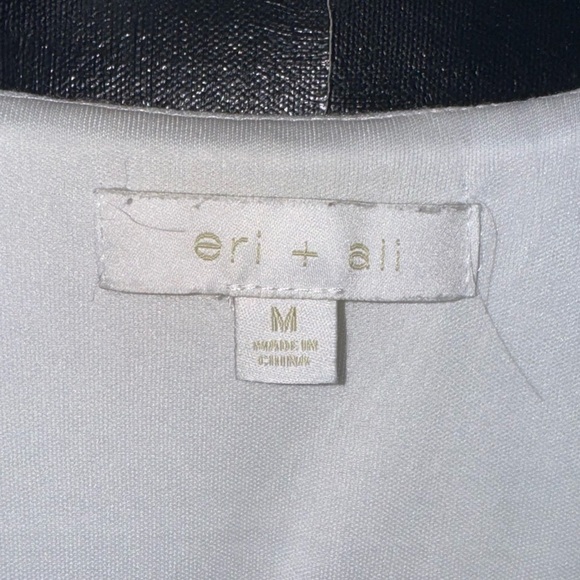 Eri + Ali Anthropologie White Bustier Low Cut Blouse with Puff Sleeves M Cropped - Picture 3 of 7